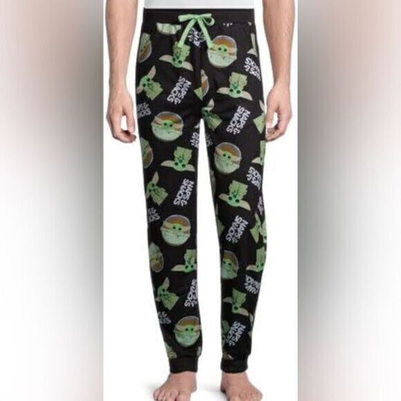 Star Wars Other - NWOT Star Wars Unisex Black Graphic Jogger Lounge Pants Baby Yoda - Size Large
